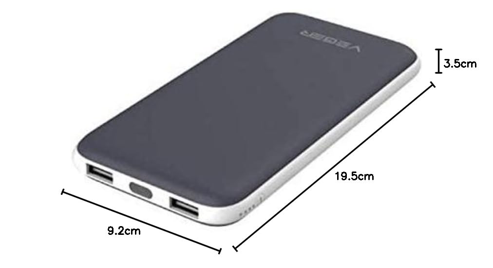 VEGER Power Bank 25000 mAh 2 USB Out Put - V11 - Black : Buy